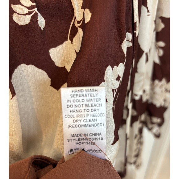 Vici Exclusive X Fate Mini Dress‎ Longsleeve Wine Cream Lined Silky NWT XS - Picture 5 of 7